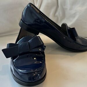 Navy Patent Leather Loafers